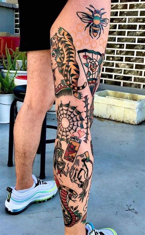 traditional leg tattoos